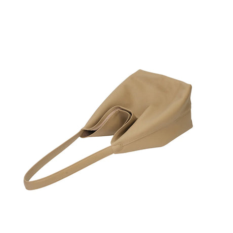 BAMEI Genuine Cowhide Slouchy Tote Bag 2-in-1 Set - Taupe