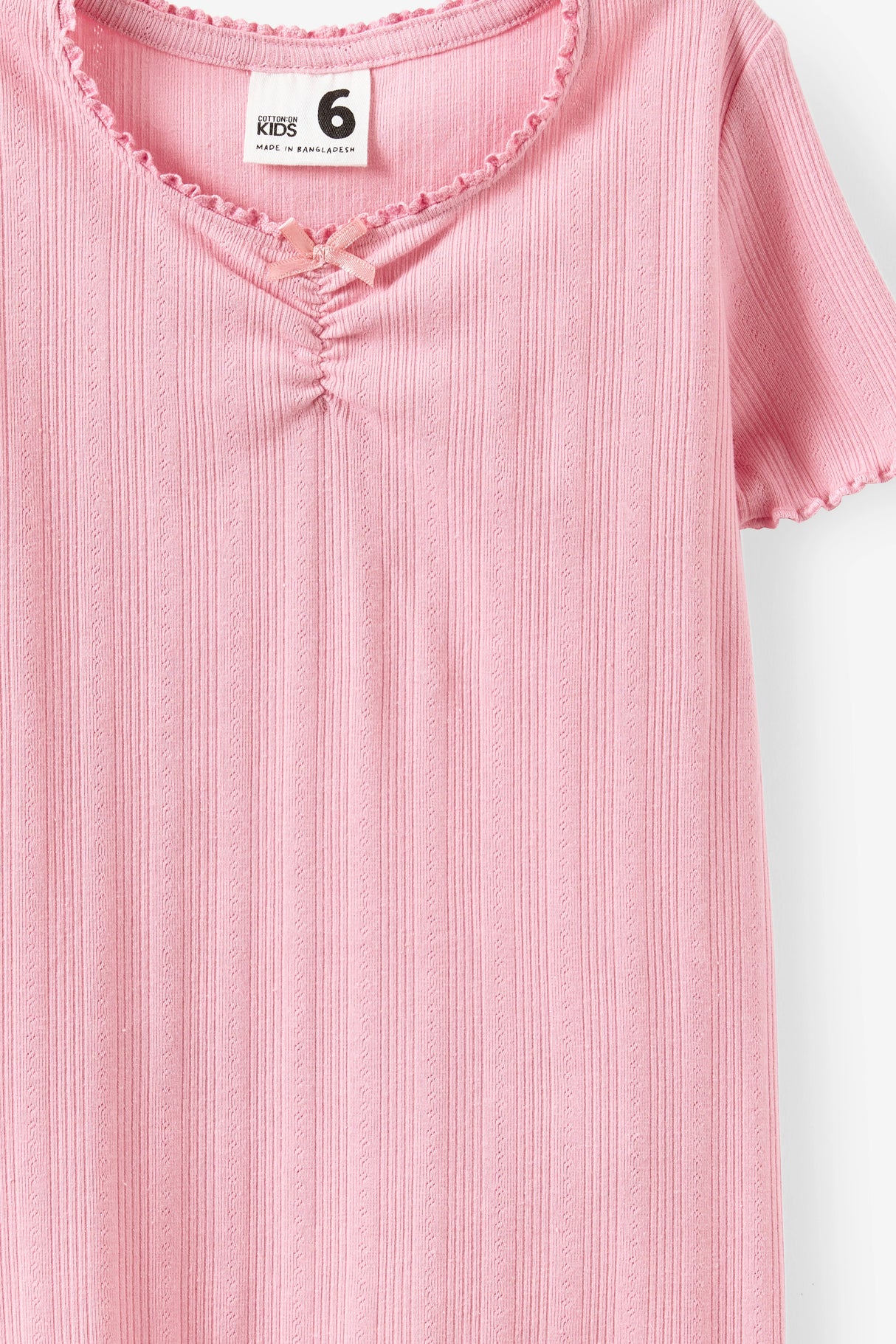 Cotton On Kids Girls Essential Harper Short Sleeve Baby Tee - Marshmallow