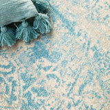 Evoke 253 White Blue Round Rug
