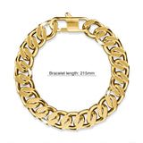Bullion Gold Muse Cuban Gold Layered Stainless Steel Chain Bracelet