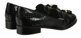 Bosccolo Womens Moccasin - Black Croco