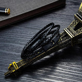 Hipster Me Vegan Leather Knitted Bracelet Black