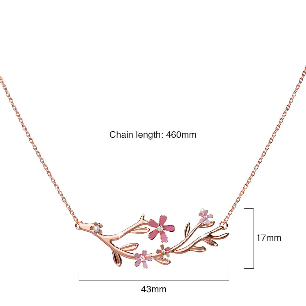 Krystal Couture Petalia Pink Necklace Featured SWAROVSKI Crystals in Rose Gold