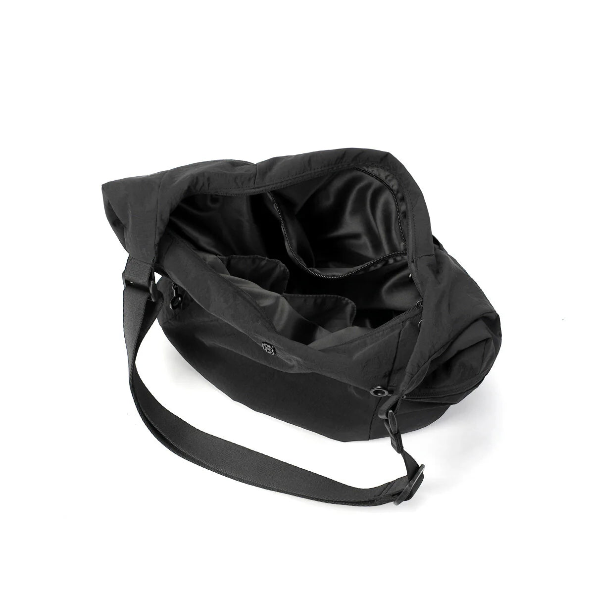 BAMEI Water-Resistant Nylon Crescent Crossbody Bag - Black