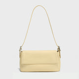 Premium Calfskin Leather Baguette Shoulder Bag - Yellow