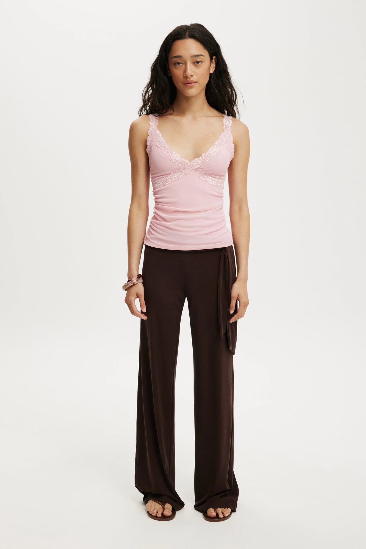 Cotton On Women's Lily Mesh Cami - Sweet Pea Pink