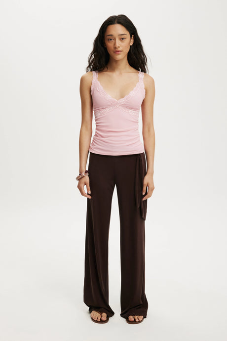 Cotton On Women's Lily Mesh Cami - Sweet Pea Pink