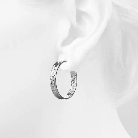 Silver Crooked Hoop Earrings