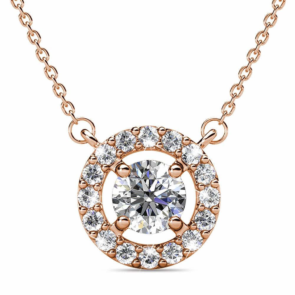 Krystal Couture Minute Oval Crystal Pendant Necklace in Rose Gold Adorned with Crystals from SWAROVSKI