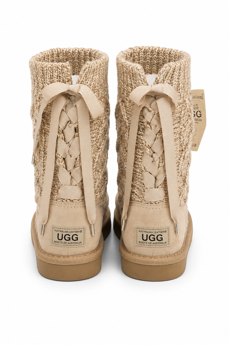 Australian Leather Ugg Knitted Nicole - Natural - AU5