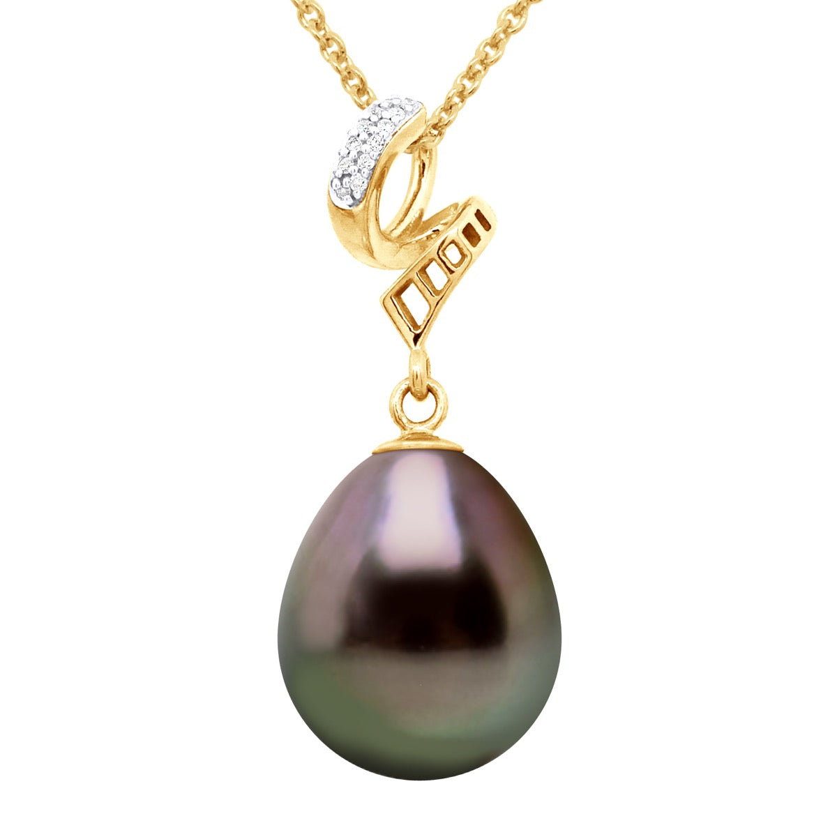 Pendant Volutes Yellow Gold - Longueur 18 cm
