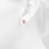Solid 925 Sterling Silver Glamour Alphabet Letter Earrings Rose Gold