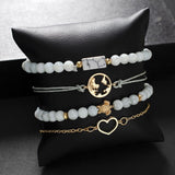 Bohemian 4-Piece Charm Bead Bracelet Set