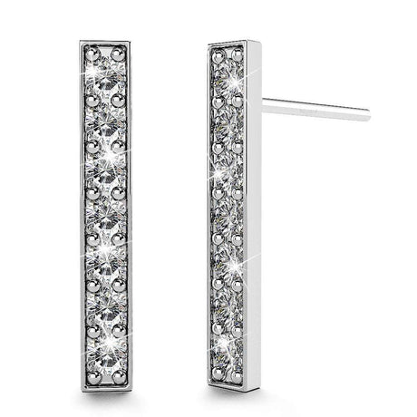 Krystal Couture Twinkling Bar Stud Earrings