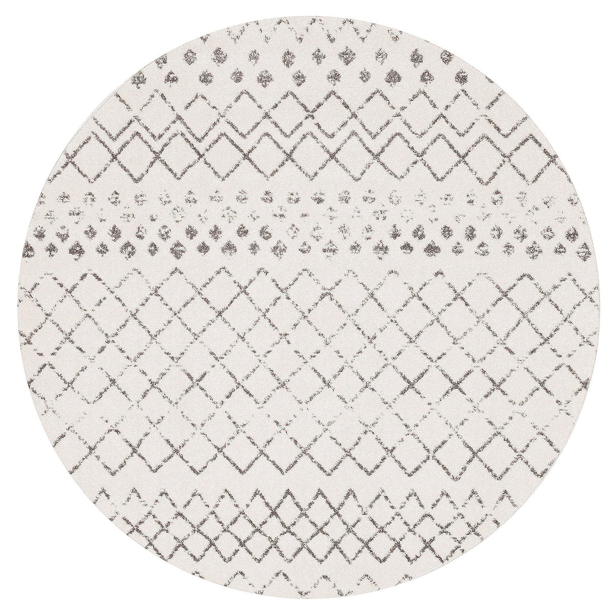 Oasis 454 White Round Rug