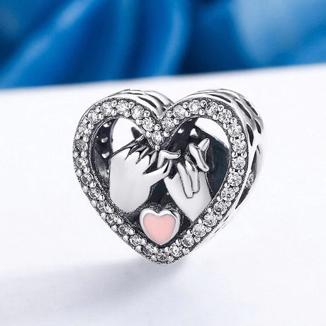 Solid 925 Sterling Silver Pinky Promise Pandora Inspired Charm