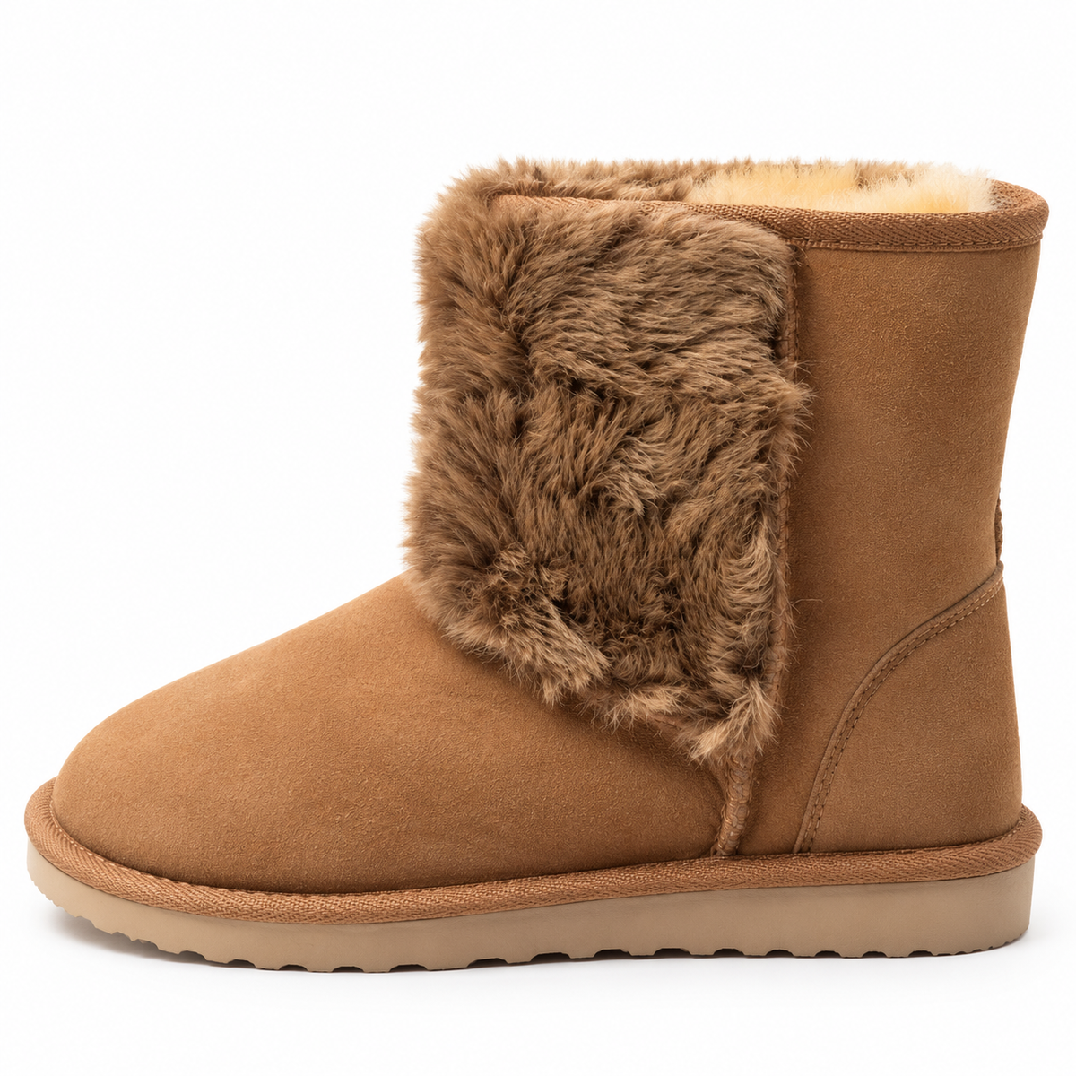 Australian Leather Ugg Classic Short Fur Panel - Chestnut - AU4