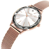 Boxed of Krystal Couture Mineral Glass Watch with Earrings Embellished with Crystals from SWAROVSKI® Set in Rose Gold