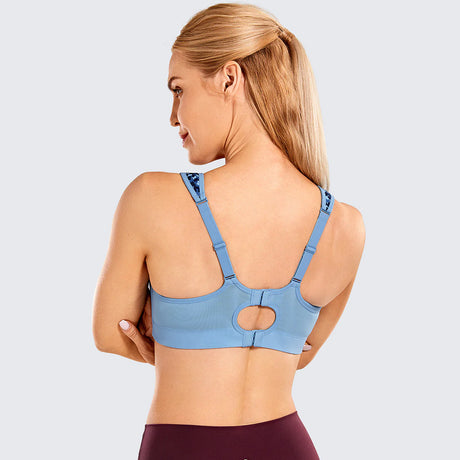 Quick Dry High Impact Padded Wireless Sports Bra - Blue