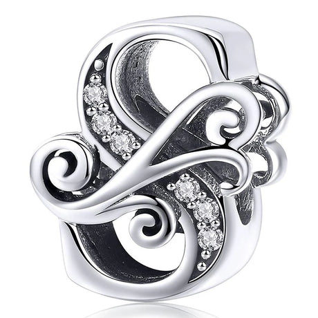 Solid 925 Sterling Silver Vintage Inspired Antique Alphabet Charm