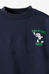 Cotton On Kids Boys Sammy Oversize Crew - Squid Ink/ Whistle