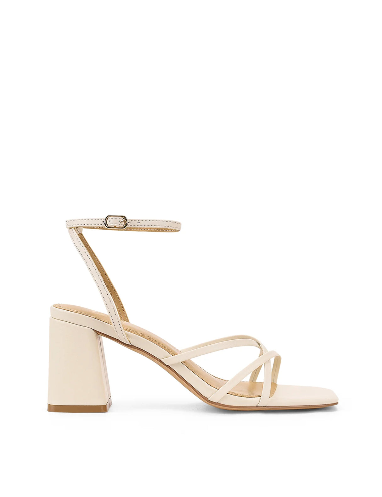 Siren Block Heel Sandals - Chalk Leather