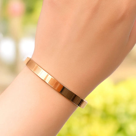 Bullion Gold Avenue Classic Cuff Bangle Rose Gold - 6mm