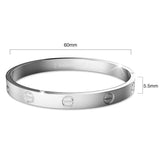 Bullion Gold Carmello Stainless Steel Bangle in White Gold