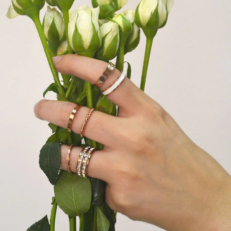 Bullion Gold Romanian Numeral Ring In Rose Gold