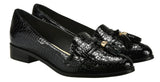 Bosccolo Womens Moccasin - Black Croco