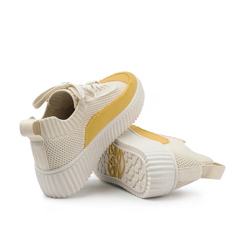 Chunky Platform Knit Sneakers - Yellow