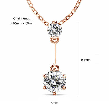 Krystal Couture Divine Crystal Long Pendant Necklace in Rose Gold Embellished with Crystals from SWAROVSKI