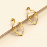 Bullion Gold Double Face Gold Layered Earrings