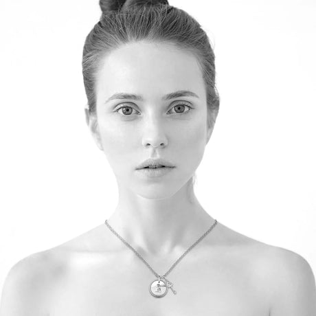 Krystal Couture White Gold Pad Lock with Heart Keys Double Pendant Necklace Embellished with SWAROVSKI Crystals