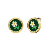 Bullion Gold Verdant Floral Stud Earrings in Gold