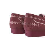 Comfortable Slip On Square Toe Loafers - Wine