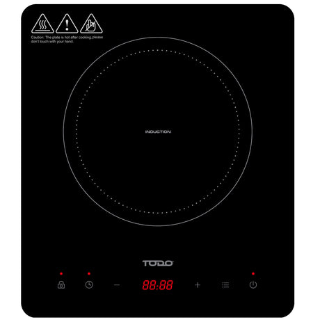 TODO 2000W Induction Electric Cooktop Hotplate Tempered Crystal Glass Touch Control