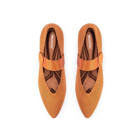 Belle Detachable Strap Mary Jane Heels - Orange