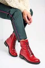 Bosccolo Womens Boots - Red Crocodile