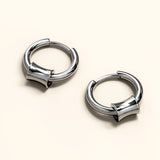 Bullion Gold Round Hoop White Gold Layered Earrings