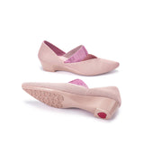 Princess Crystal Strap Mary Jane Wedges - Pink