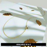 Bullion Gold Bold Alphabet Letter Initial Charm Necklace in Gold Tone