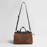 Suede Laptop Tote Bag – Structured Shoulder & Crossbody Work Bag