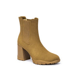 Block Heel Chelsea Boots - Tan