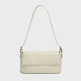Premium Calfskin Leather Baguette Shoulder Bag - Ivory