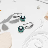 Krystal Couture Chivalry Pearl Drop Earrings Embellished with Swarovski Crystals Iridescent Tahitian Look Pearls