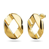 Bullion Gold Brincos Textured Earrings in Gold