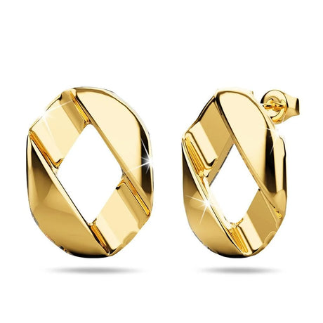 Bullion Gold Brincos Textured Earrings in Gold