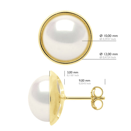 Earrings - Natural White - Total Diameter 12 mm