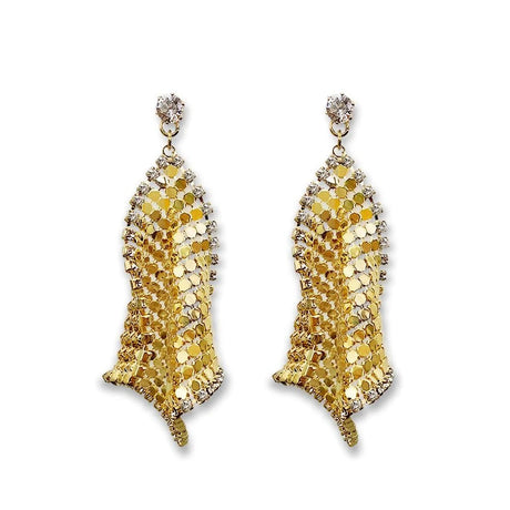Gold Mesh Drop Earrings